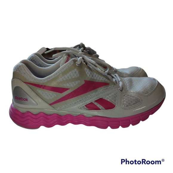 Reebok Women's VIBETECH Solvervibe Pink and Grey Trainers Size 9.5 - Picture 3 of 8